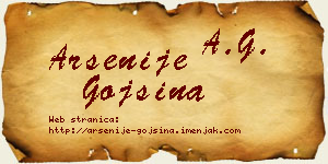 Arsenije Gojšina vizit kartica